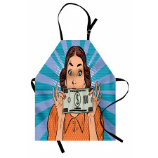 Woman Holding Dollar Bill Apron