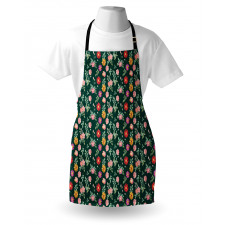 Colorful Flower and Buds Apron