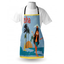 Brunette Hair Hawaiian Lady Apron