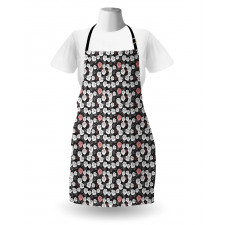 Romantic White Pink Roses Apron