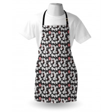 Romantic White Pink Roses Apron