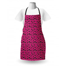 Bull Terrier Dog Heads on Pink Apron