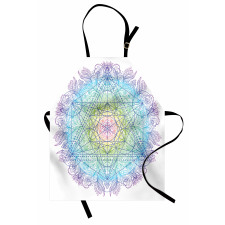 Metatron Cube on a Mandala Apron