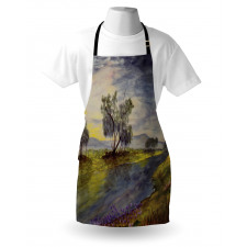 Watercolor River Scene Apron