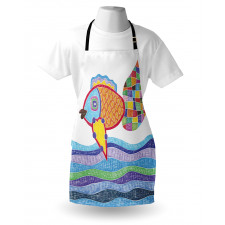 Fish Scales and Squares Doodle Apron