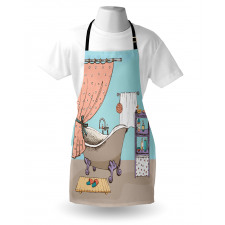 Bathroom Tub Illustration Apron