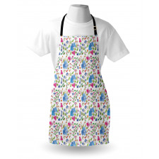 Hand Drawn Flowers Simple Apron