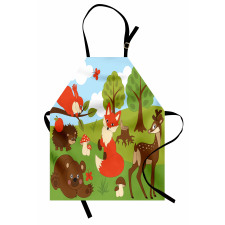 Happy Animals in Forest Apron