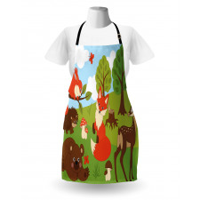 Happy Animals in Forest Apron