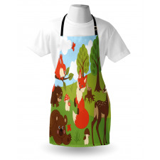 Happy Animals in Forest Apron