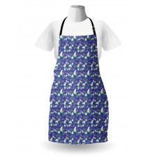 Peacock Tail Outlined Motif Apron