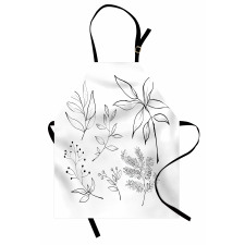 Sketched Botanical Theme Apron