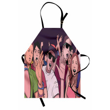 Music Festival Cartoon Image Apron