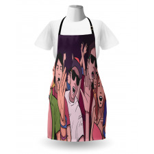 Music Festival Cartoon Image Apron