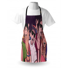 Music Festival Cartoon Image Apron