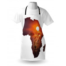 Lion and African Map Sunset Apron