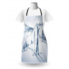 Landscape of Snowy Mountains Apron