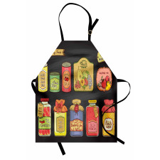 Hand Drawn Can Goods Design Apron