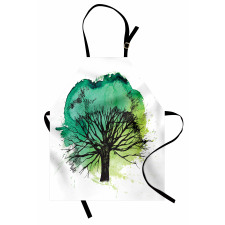 Blended Watercolor Leaf Apron