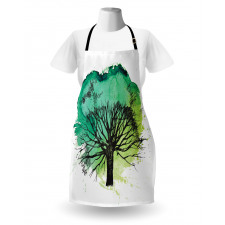 Blended Watercolor Leaf Apron