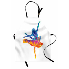 Colorful Ballerina Girl Pose Apron