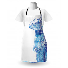 Watercolor Style Blue Animal Apron