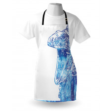 Watercolor Style Blue Animal Apron