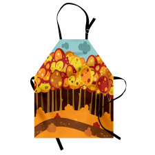 Forest in Autumn Cartoon Apron