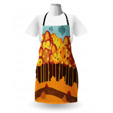 Forest in Autumn Cartoon Apron