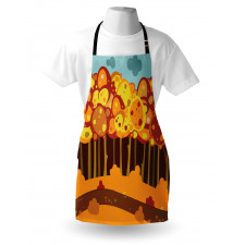 Forest in Autumn Cartoon Apron