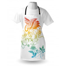 Oriental Bird with Flowers Apron