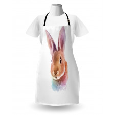 Watercolor Art Rabbit Head Apron