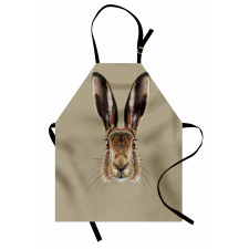 Face of a Wild Hare Realistic Apron