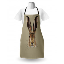 Face of a Wild Hare Realistic Apron