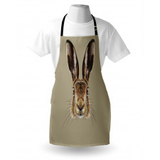 Face of a Wild Hare Realistic Apron