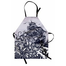Octopus and Ship in Storm Apron