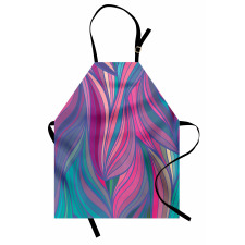 Curved Stripe Pattern Wavy Apron