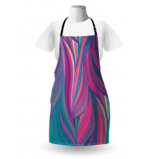 Curved Stripe Pattern Wavy Apron