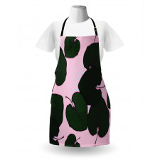 Tropical Foliage on Pink Apron