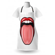 Open Mouth Tongue out Image Apron