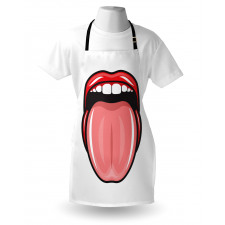 Open Mouth Tongue out Image Apron