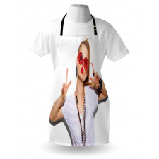 Blond Festival Girl Posing Apron