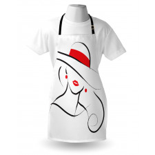 Black Stroke Contour Drawing Apron