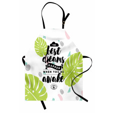 Phrase with Monstera Leaves Apron