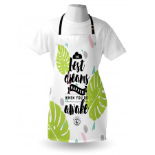 Phrase with Monstera Leaves Apron