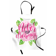 Romantic Rose Calligraphy Apron