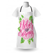 Romantic Rose Calligraphy Apron