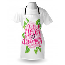 Romantic Rose Calligraphy Apron