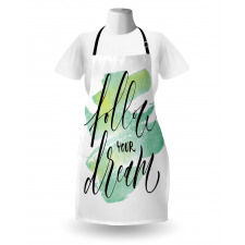 Green Brush Stoke Watercolor Apron