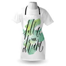 Green Brush Stoke Watercolor Apron